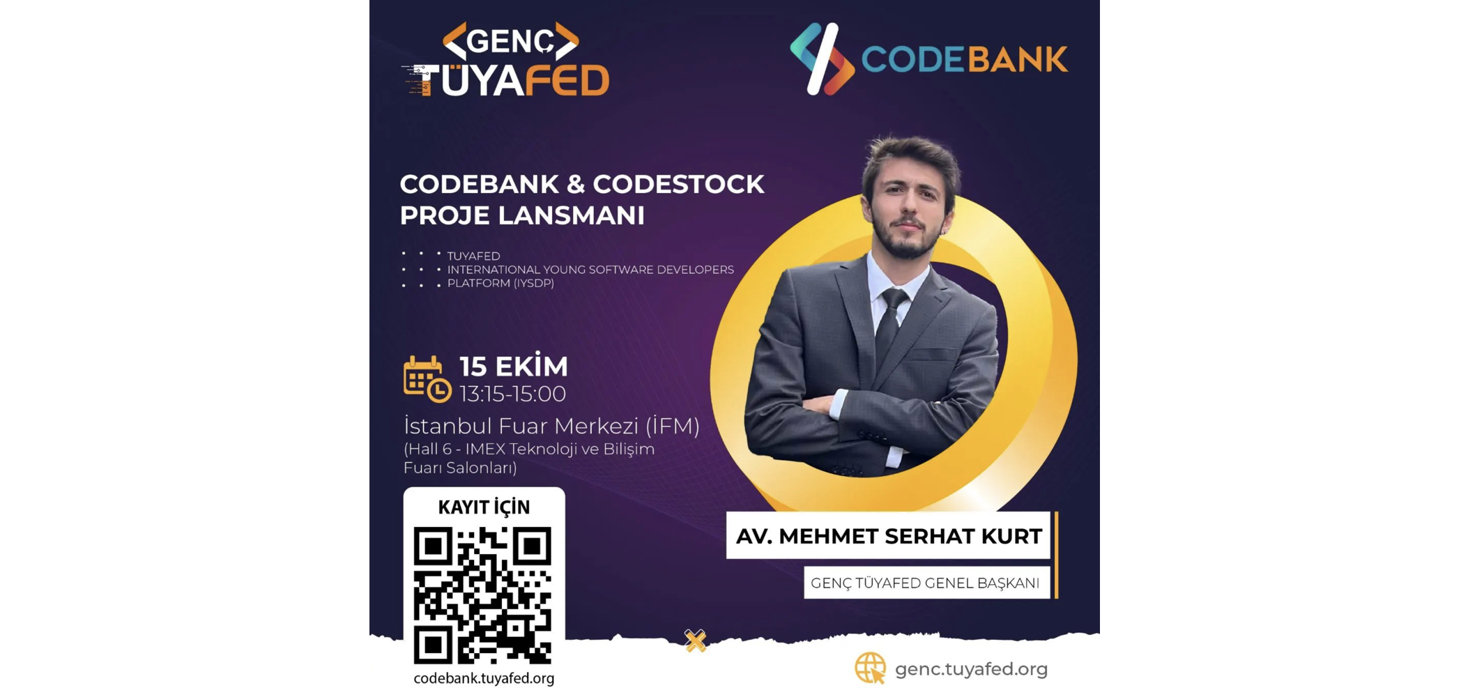Genç Tüyafed #Codebank ve #CodeStock Proje Lansmanı 15 Ekim’de İstanbul’da Duyurulacak
