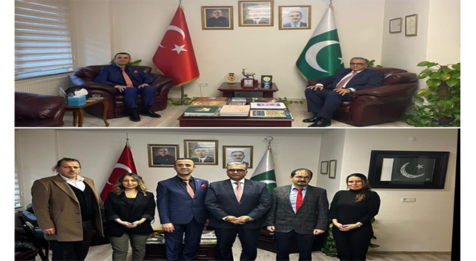 Pakistan Başkonsolosu Nauman Aslam ile Tüyafed Genel Başkanımız Mustafa Çalış arasında yazılım hacminin büyümesi ve karşılıklı yatırımlar ele alındı.